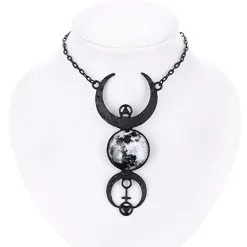 Pendentif RESTYLE 'black Full Moon' -Vêtements Gothiques eng pl black full moon necklace crescent long pendant occult jewellery luna 1560 2 900