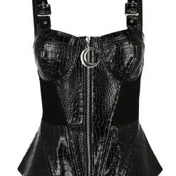 Bustier RESTYLE 'alligator Basquine' -Vêtements Gothiques eng pl black gothic corset alligator basquine top 2042 1 900
