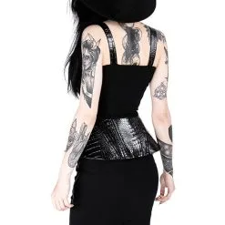 Bustier RESTYLE 'alligator Basquine' -Vêtements Gothiques eng pl black gothic corset alligator basquine top 2042 9 900