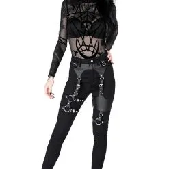 Pantalon RESTYLE 'gothic Harness Jean' -Vêtements Gothiques eng pl black gothis harness jeans 2041 2 900