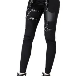 Pantalon RESTYLE 'gothic Harness Jean' -Vêtements Gothiques eng pl black gothis harness jeans 2041 5 900