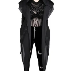 Leggings Velours RESTYLE 'double Crescent' -Vêtements Gothiques eng pl double crescent velvet leggings gothic black leggings 1975 7 900