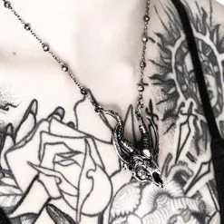 Collier RESTYLE 'crescent Skull' -Vêtements Gothiques eng pl gothic 3d silver crescent skull pendant 2031 1 900