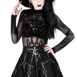 Jupe RESTYLE 'black Circle Moon' -Vêtements Gothiques eng pl gothic black short moon mistress skirt 2052 15 900