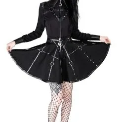 Jupe RESTYLE 'black Circle Moon' -Vêtements Gothiques eng pl gothic black short moon mistress skirt 2052 3 900