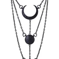 Pendentif RESTYLE 'moon Phases' -Vêtements Gothiques eng pl long crescent pendant luna moon phases black necklace 1447 1 900