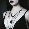 Pendentif RESTYLE 'moon Phases' -Vêtements Gothiques eng pl long crescent pendant luna moon phases black necklace 1447 3 900