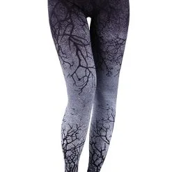 Leggings RESTYLE 'dark Forest' -Vêtements Gothiques eng pl ombre leggings tree gradient trousers gray branches 1462 3 900