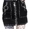 Jupe Suède RESTYLE 'Occulte Fashion' -Vêtements Gothiques eng pl studded suede skirt black gothic short skirt 1977 6 900