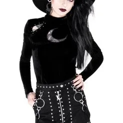Jupe Suède RESTYLE 'Occulte Fashion' -Vêtements Gothiques eng pl studded suede skirt black gothic short skirt 1977 9 900