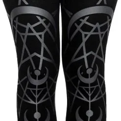 Leggings RESTYLE 'twin Moon' -Vêtements Gothiques eng pl twin moon gothic leggings with moon print 1974 5 900
