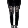 Leggings Velours RESTYLE 'moon' -Vêtements Gothiques eng pl velvet mesh leggings cathedral crescent moons 2178 1 900