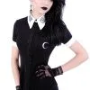Chemisier Occulte Manches Courtes RESTYLE -Vêtements Gothiques eng pl white collar with embroidery gothic blouse moon child shirt 1605 1 900