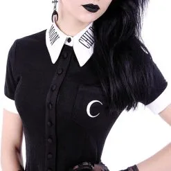 Chemisier Occulte Manches Courtes RESTYLE -Vêtements Gothiques eng pl white collar with embroidery gothic blouse moon child shirt 1605 2 900