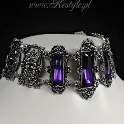 Collier Gothique Victorien RESTYLE Violet 6 Collier Gothique Victorien RESTYLE Violet -Vêtements Gothiques eng pm gothic choker victorian necklace rectangle stones vivian violet 1159 5 900