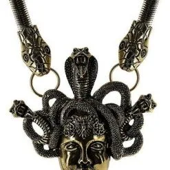 RESTYLE Collier Gothique Steampunk MEDUSA -Vêtements Gothiques eng pm medusa necklace gold 2117 1 900