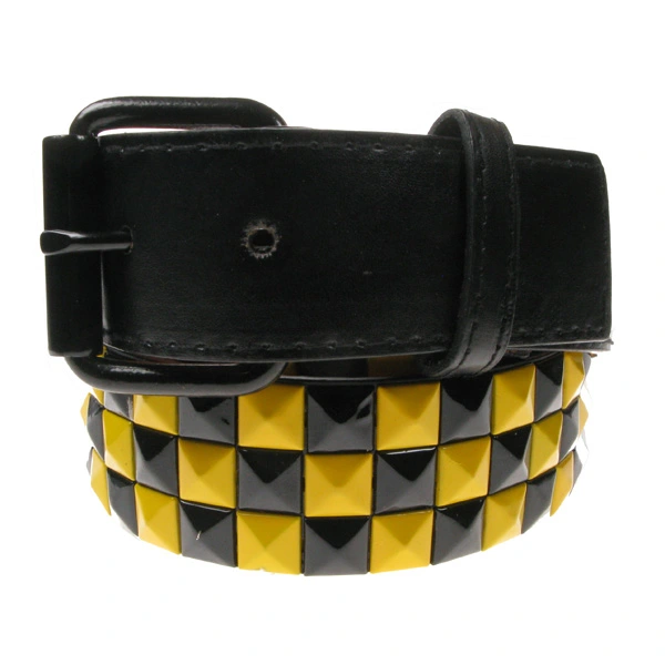 DISCOBOLE Ceinture Cloutée Noire Et Jaune 3 DISCOBOLE Ceinture Cloutée Noire Et Jaune