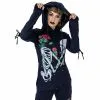 Veste Zippée VIXXSIN 'Garden Skull' -Vêtements Gothiques garden skull hood black vixxsin 11 900