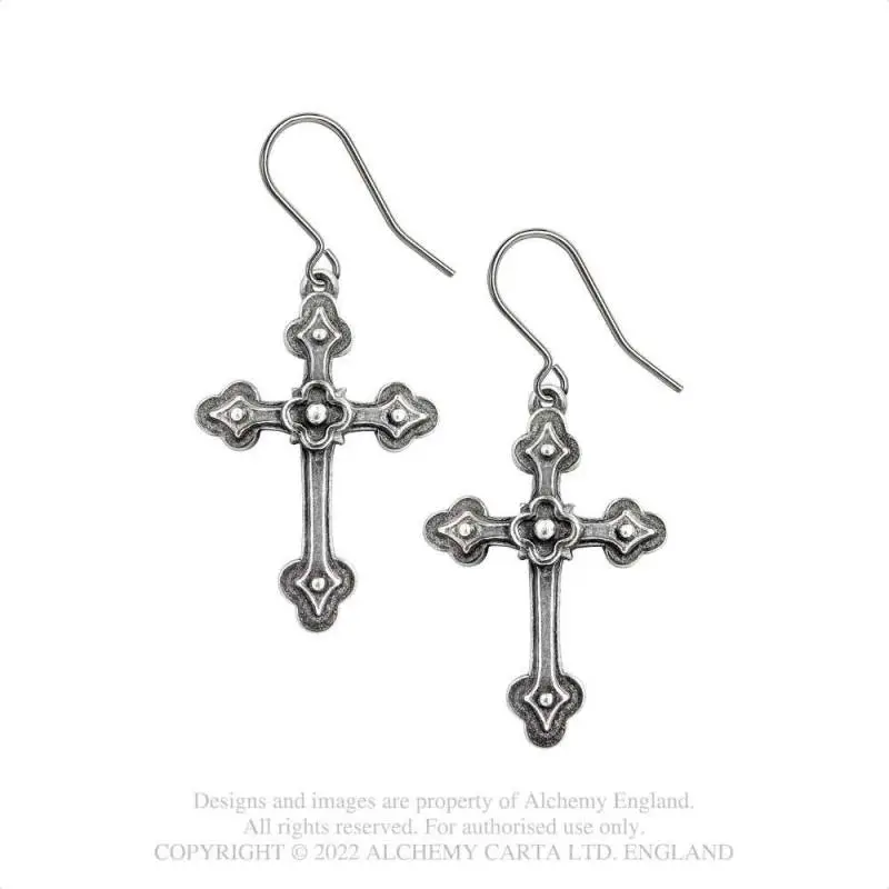 Boucles D'oreilles ALCHEMY GOTHIC 'Gothic Devotion Crosses' 3 Boucles D'oreilles ALCHEMY GOTHIC 'Gothic Devotion Crosses'