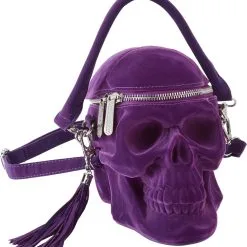 Sac Violet KILLSTAR 'grave Digger' -Vêtements Gothiques gravedigger velvet handbag plum x1600 900