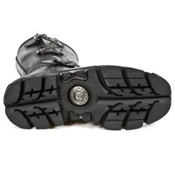 Bottes Biker's Cuir Noir NEW ROCK M.1601-S8 -Vêtements Gothiques gtgttg