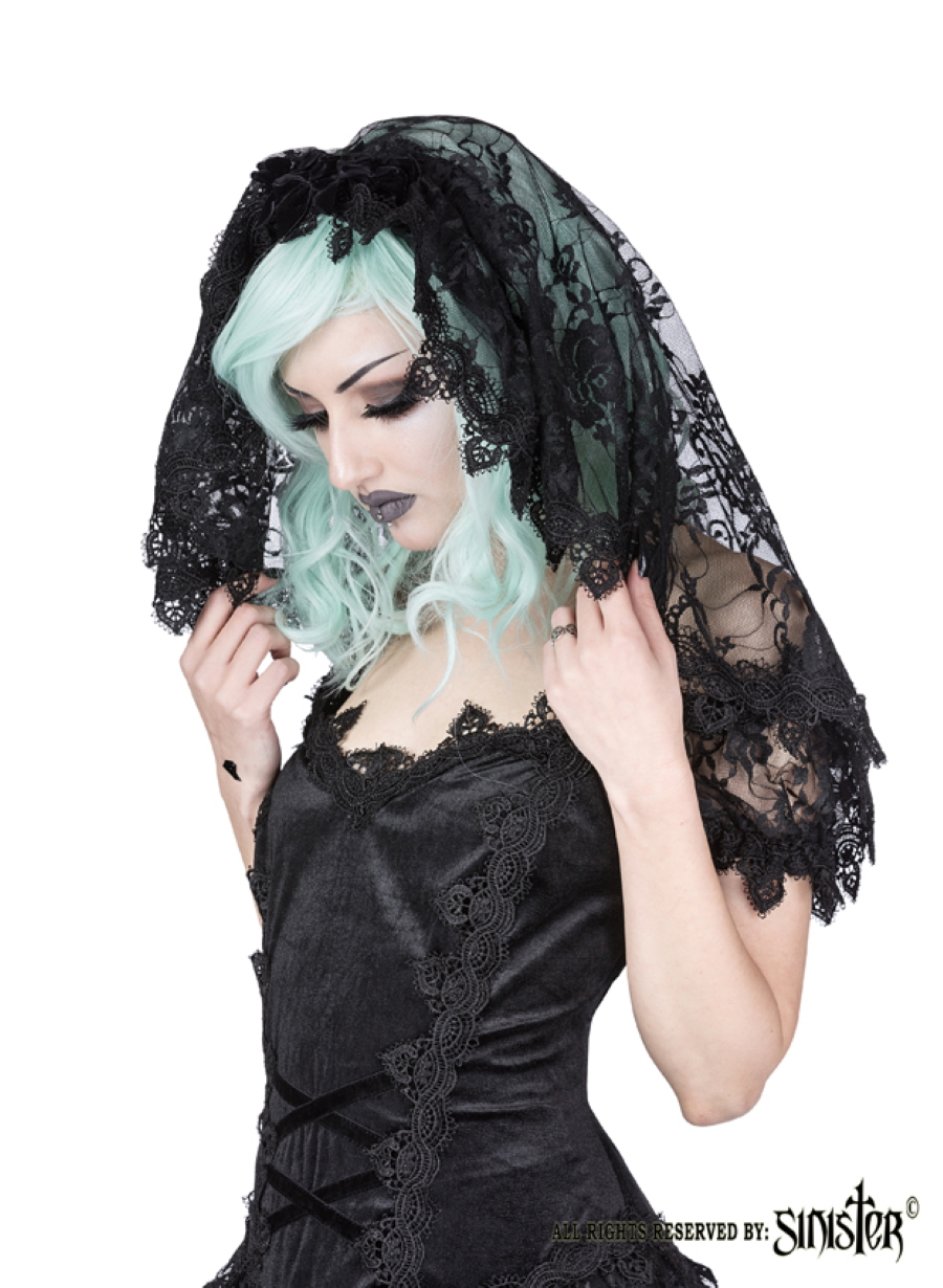 Voile Gothique SINISTER En Dentelle 3 Voile Gothique SINISTER En Dentelle
