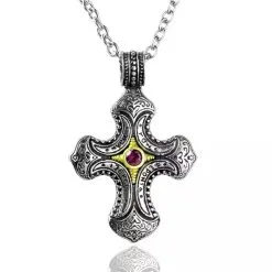 DISCOBOLE Croix Gothique En Acier Inoxydable