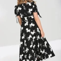 Longue Robe HELL BUNNY 'Sullivan' -Vêtements Gothiques hlb40305 sullivan maxi dress blk wht 02 900
