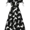 Longue Robe HELL BUNNY 'Sullivan' -Vêtements Gothiques hlb40305z sullivan maxi dress blk wht 10 900