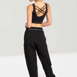 Jogging Femme HELL BUNNY 'Solaris' 11 Jogging Femme HELL BUNNY 'Solaris' -Vêtements Gothiques hlb50235 solaris joggers blk 02 1 1 900