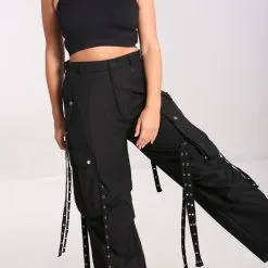Pantalon Baggy Femme HELL BUNNY 'Kraken' 12 Pantalon Baggy Femme HELL BUNNY 'Kraken' -Vêtements Gothiques hlb50237 kraken trousers blk 01 900