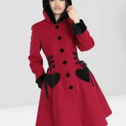 Manteau Lolita HELL BUNNY 'scarlet' -Vêtements Gothiques hlb80011 scarlet coat burgundy 02 1 9 900