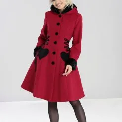 Manteau Lolita HELL BUNNY 'scarlet' -Vêtements Gothiques hlb80011 scarlet coat burgundy 03 1 9 900