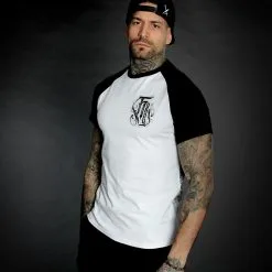 T-shirt Raglan HYRAW 'blazon' 7 T-shirt Raglan HYRAW 'blazon' -Vêtements Gothiques hyraw tee shirt raglan homme blazon white 2 900