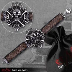 EtNox Bracelet Gothique Cuir Et Métal