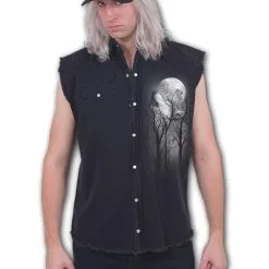 Chemise Dark Wear SPIRAL 'forest Wolf' -Vêtements Gothiques image zoom681 900