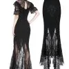 Longue Jupe Sirène DARK IN LOVE -Vêtements Gothiques kw127 900