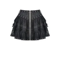 DARK IN LOVE Mini Jupe Lolita 'tozawa' -Vêtements Gothiques kw191 000 900