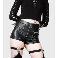 Short Cuir Vegan KILLSTAR 'leigh' -Vêtements Gothiques leigh 58 900