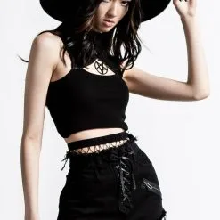 Short Femme KILLSTAR 'lil Devil' 7 Short Femme KILLSTAR 'lil Devil' -Vêtements Gothiques lil devil denim shorts b x1600 900