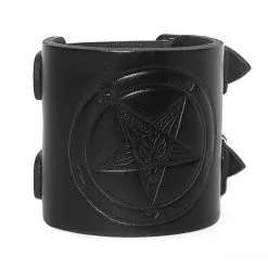 DISCOBOLE Bracelet De Force Cuir BAPHOMET