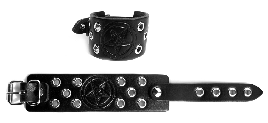 DISCOBOLE Bracelet Cuir BAPHOMET 4 DISCOBOLE Bracelet Cuir BAPHOMET – Image 2