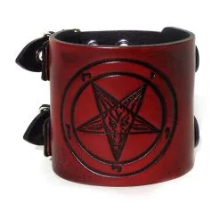 DISCOBOLE Bracelet De Force Cuir BAPHOMET