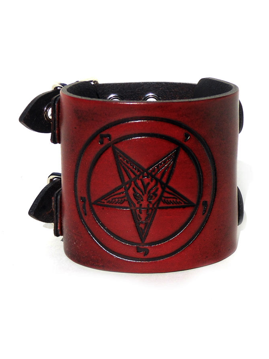 DISCOBOLE Bracelet De Force Cuir BAPHOMET 3 DISCOBOLE Bracelet De Force Cuir BAPHOMET