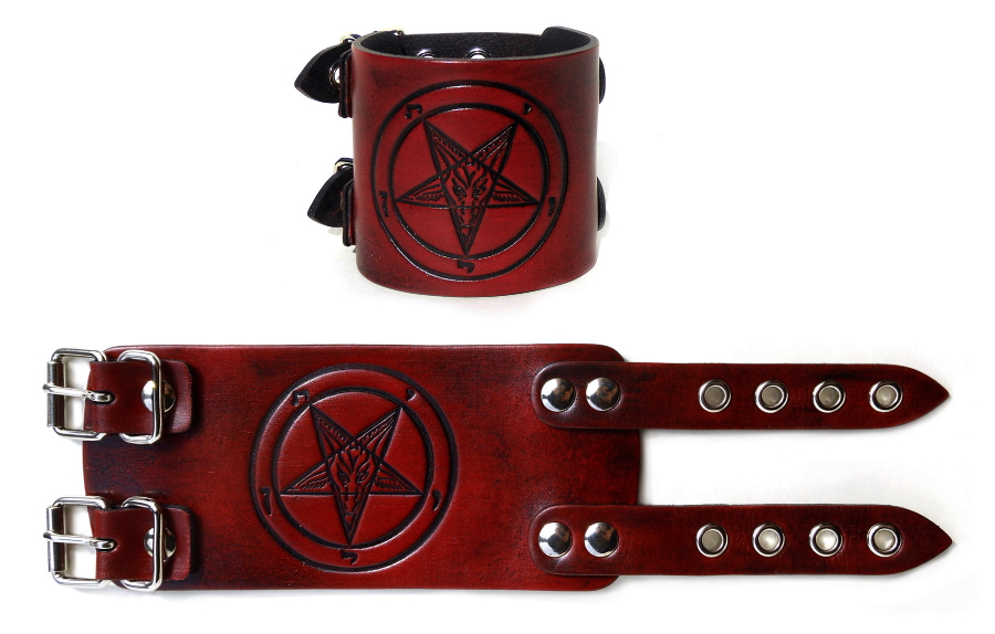 DISCOBOLE Bracelet De Force Cuir BAPHOMET 4 DISCOBOLE Bracelet De Force Cuir BAPHOMET – Image 2