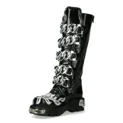 Bottes Cuir New Rock M-MET033-C1 -Vêtements Gothiques m met033 c1 4 900