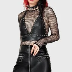Jupe Cuir Vegan KILLSTAR 'madrigal' -Vêtements Gothiques madrigal mini skirt w d 900