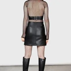 Jupe Cuir Vegan KILLSTAR 'madrigal' -Vêtements Gothiques madrigal mini skirt w f 900