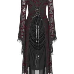Robe Noire Et Rouge PUNK RAVE 'inkiria Blood' -Vêtements Gothiques mg 1784 900