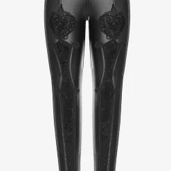Leggings PUNK RAVE Look Cuir 'nuit Noire' -Vêtements Gothiques mg 8309 900